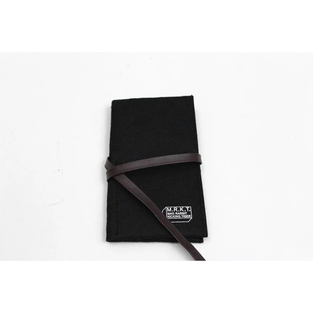 MRKT Travel Sunglasses Case Felt Black Holder Wrap Mad Rabbit Kicking Tiger